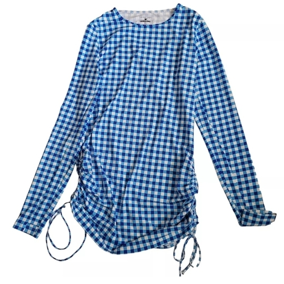 Lands' End Draper James Women's Adjustable Long Sleeve Swim Tunic Rash Guard - Picture 4 of 9